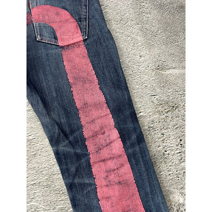 Evisu jeans daicock big logo pink selvedge denim Japan