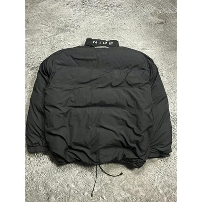 Nike black puffer jacket big logo reversible vintage 90s