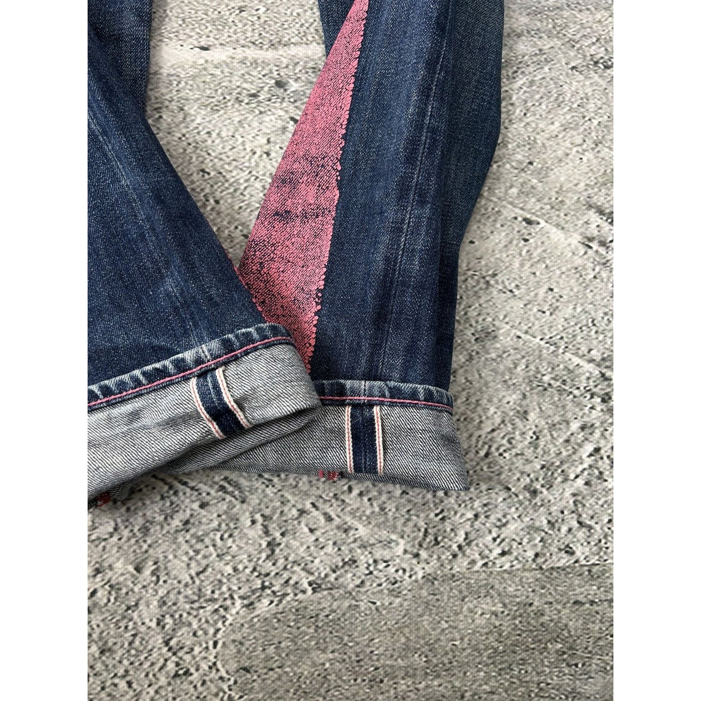Evisu jeans daicock big logo pink selvedge denim Japan