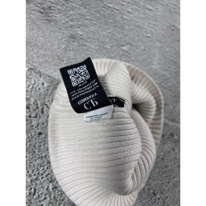 CP Company Beanie White Wool Hat Casual Made in Italy