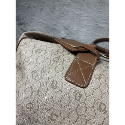 Christian Dior Duffle Bag 80s beige brown honeycomb