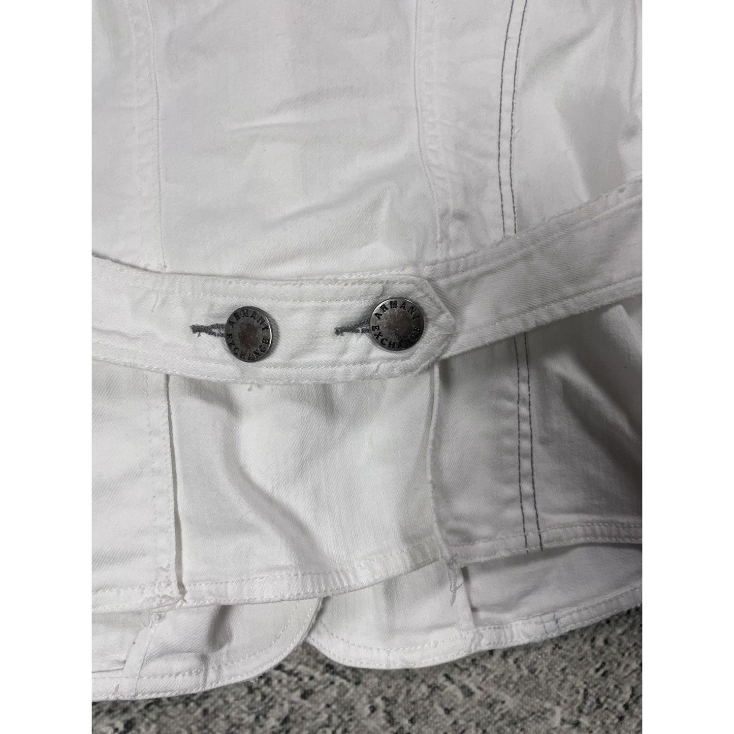 Armani Exchange denim jacket avant garde white Y2K