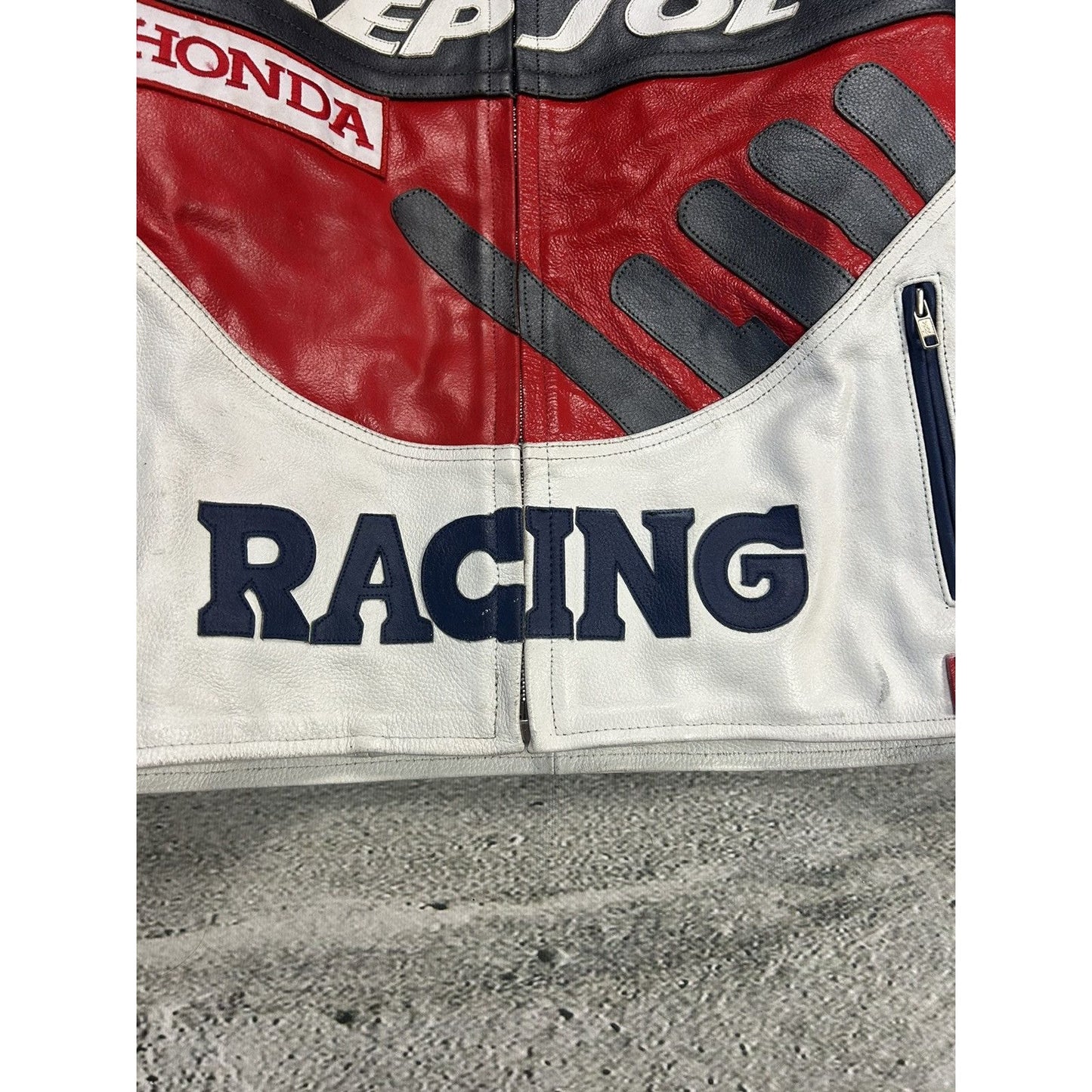 Honda REPSOL Racing Leather Jacket vintage Y2K big logo