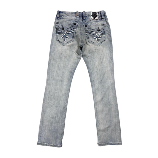 Rock Revival vintage baby blue jeans Y2K straight