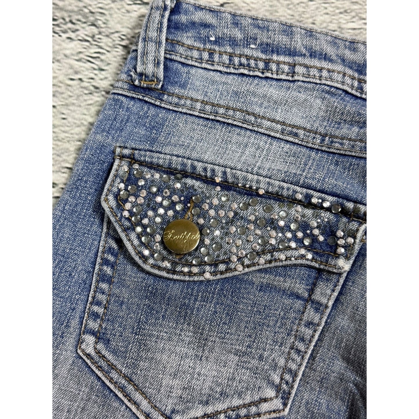 Southpole flared jeans denim pants Y2K rhinestones
