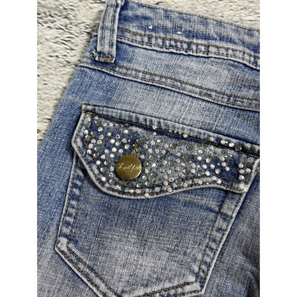 Southpole flared jeans denim pants Y2K rhinestones