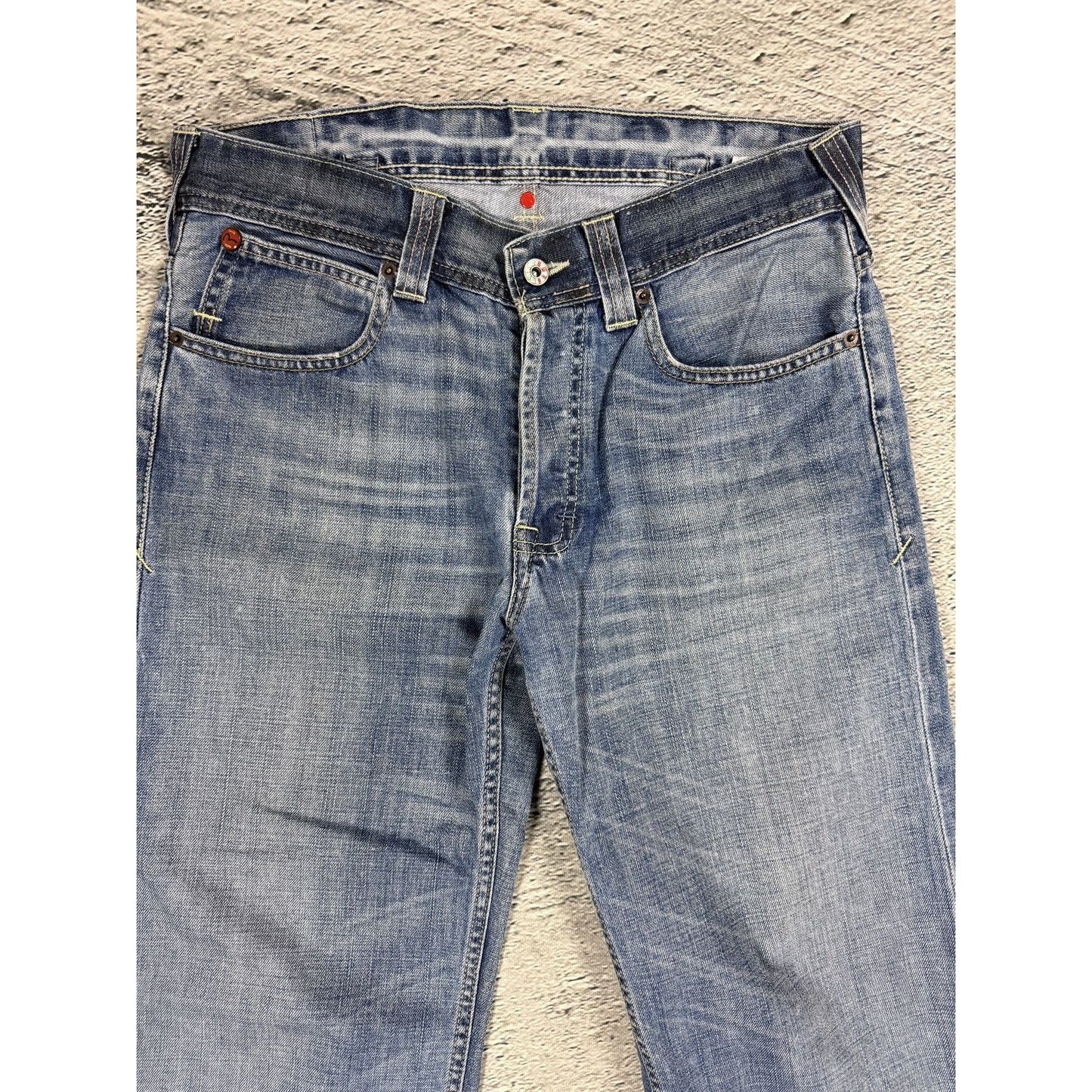 Evisu x Puma vintage baby blue jeans mint seagulls baggy