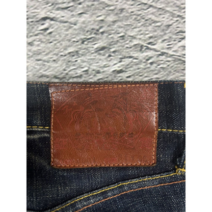 Evisu jeans white daicock big logo blue selvedge denim