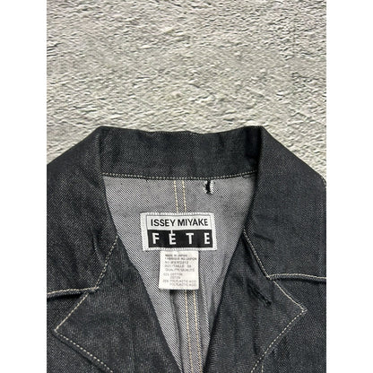 Issey Miyake Fete denim jacket pleated vintage made in Japan