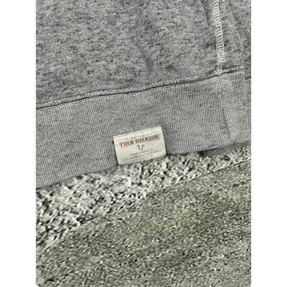 True Religion sweatshirt vintage big logo Y2K grey white