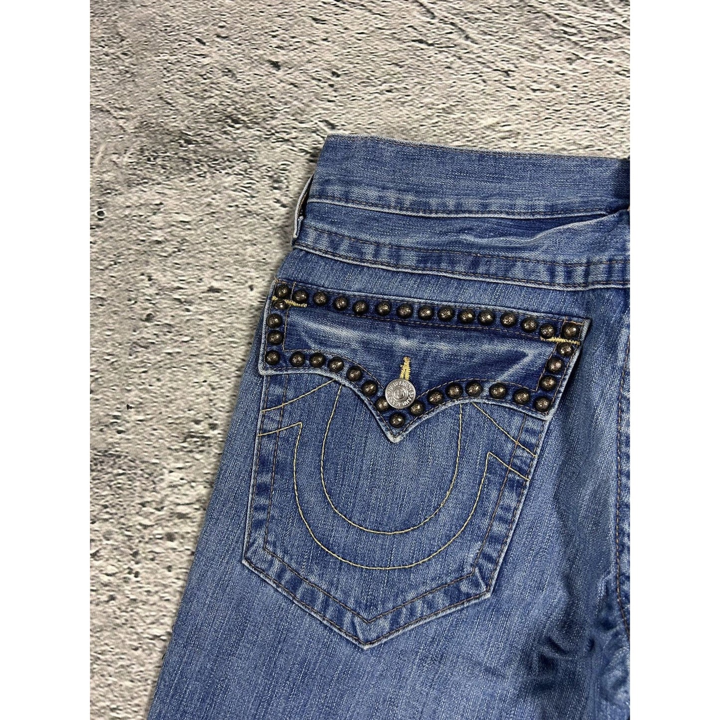 True Religion blue jeans studded Y2K Ricky vintage
