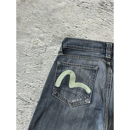 Evisu x Puma vintage navy jeans mint seagulls