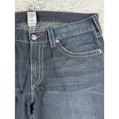 True Religion jeans straight denim red rope stitching