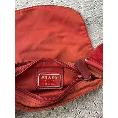Prada red shoulder bag nylon mini