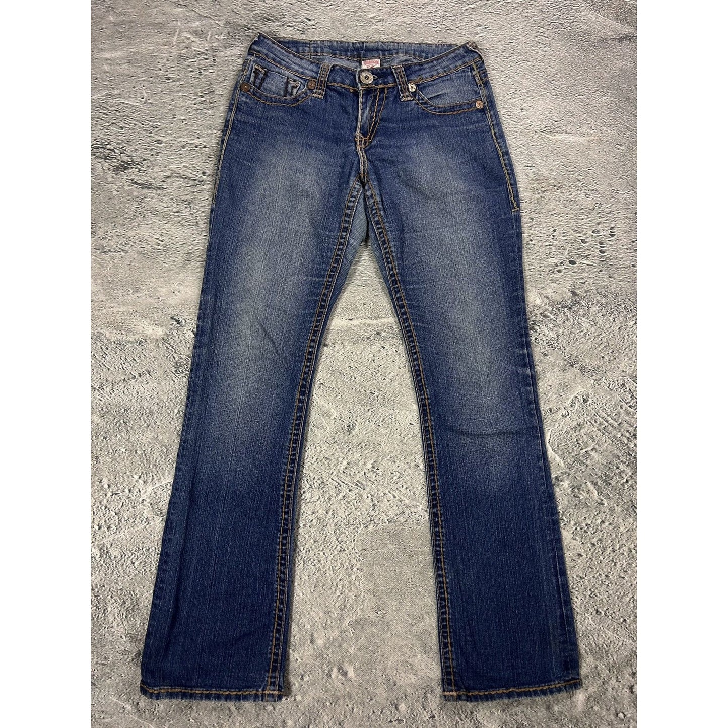 True Religion jeans vintage flared bootcut brown stitching