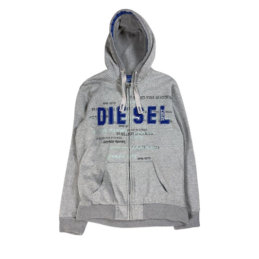 Diesel vintage zip hoodie grey blue Y2K