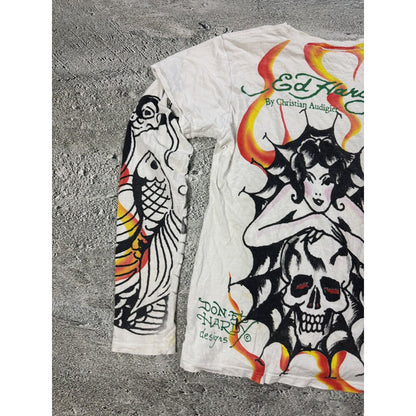 Ed Hardy Christian Audigier vintage white longsleeve t-shirt