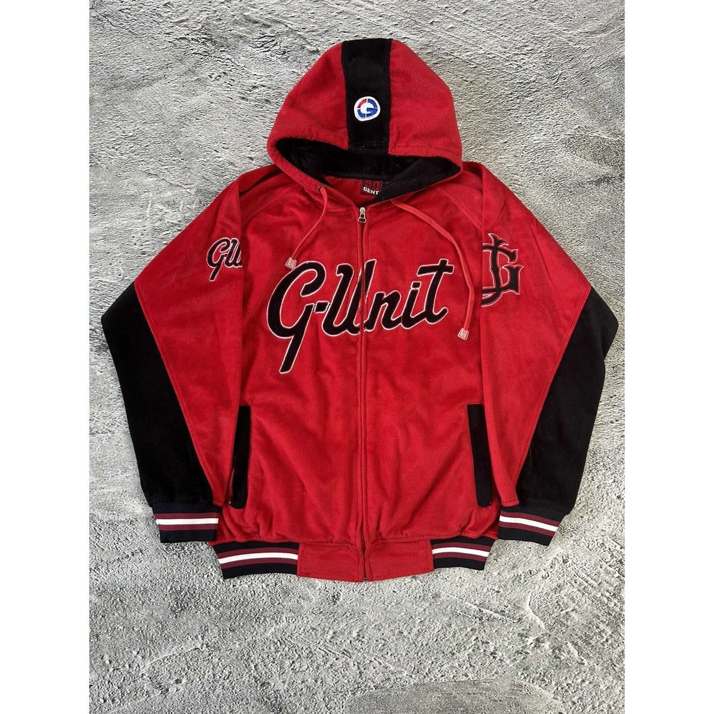 G Unit Track Suit red big logo vintage velour set 50 Cent