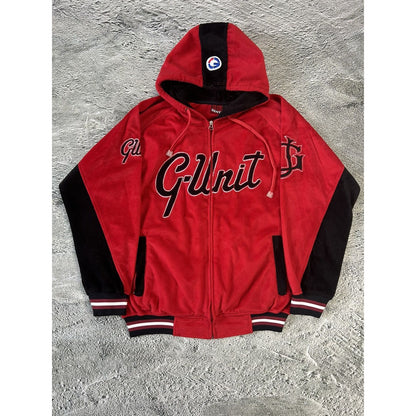 G Unit Track Suit red big logo vintage velour set 50 Cent