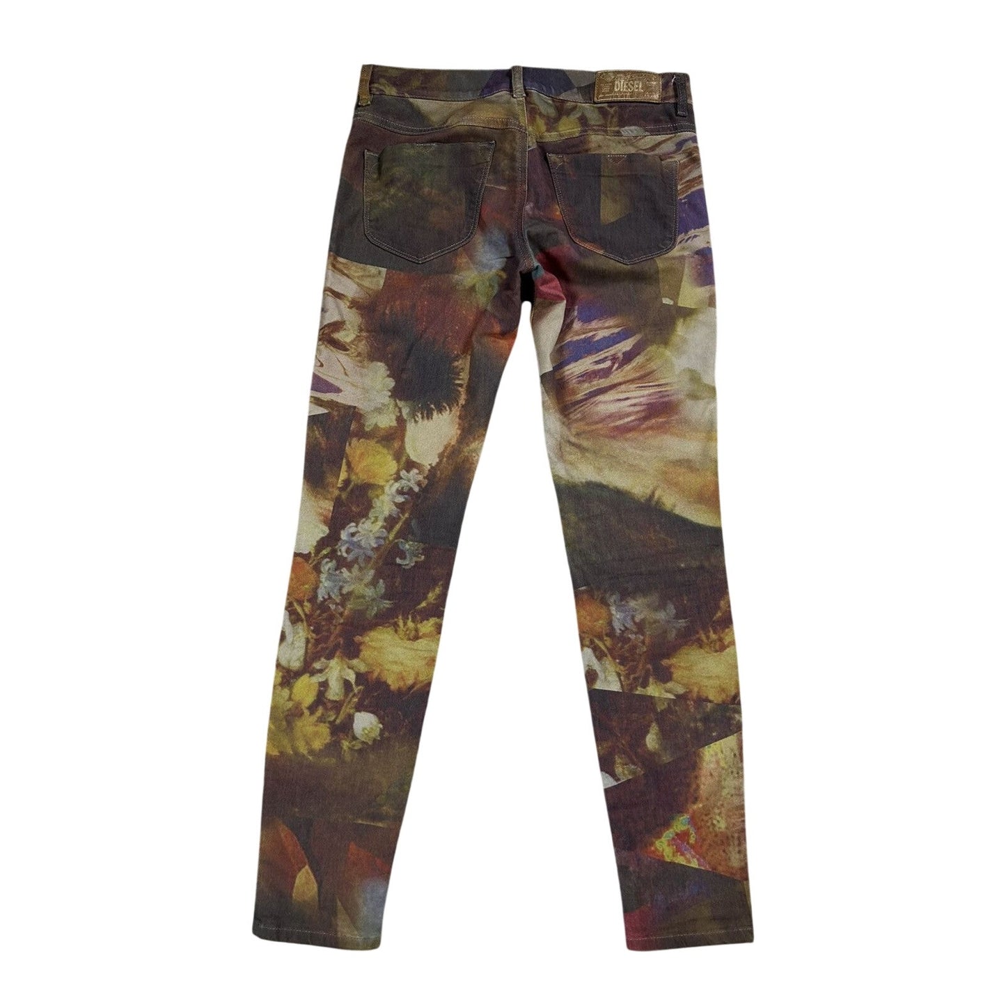Diesel jeans skinny slim print flowers Y2K grey