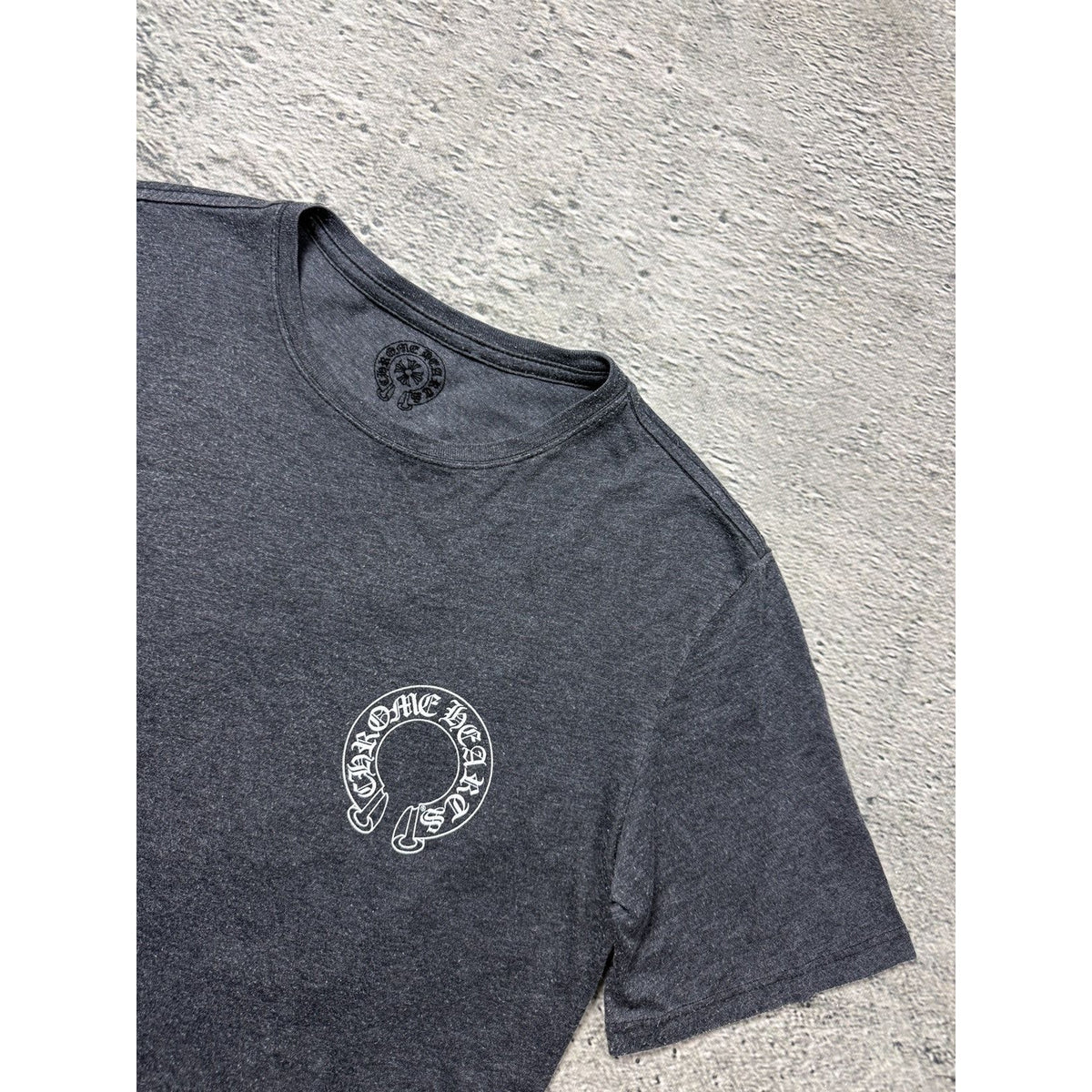 Chrome hearts Gray Tshirt Logo horseshoe scroll