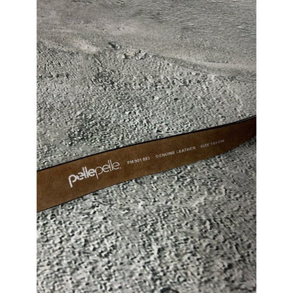 Pelle Pelle belt leather big buckle gold rhinestones Y2K
