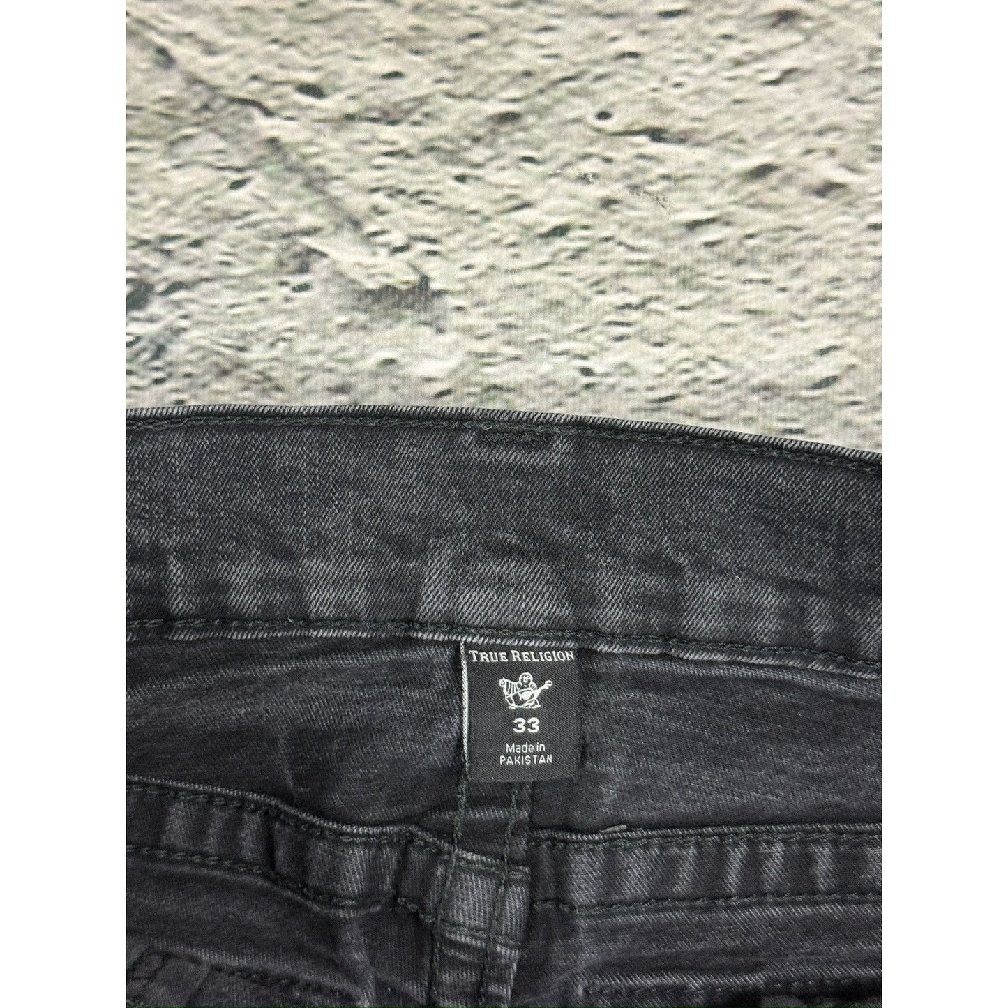 True Religion black jeans painted horseshoe logo Y2K Rocco
