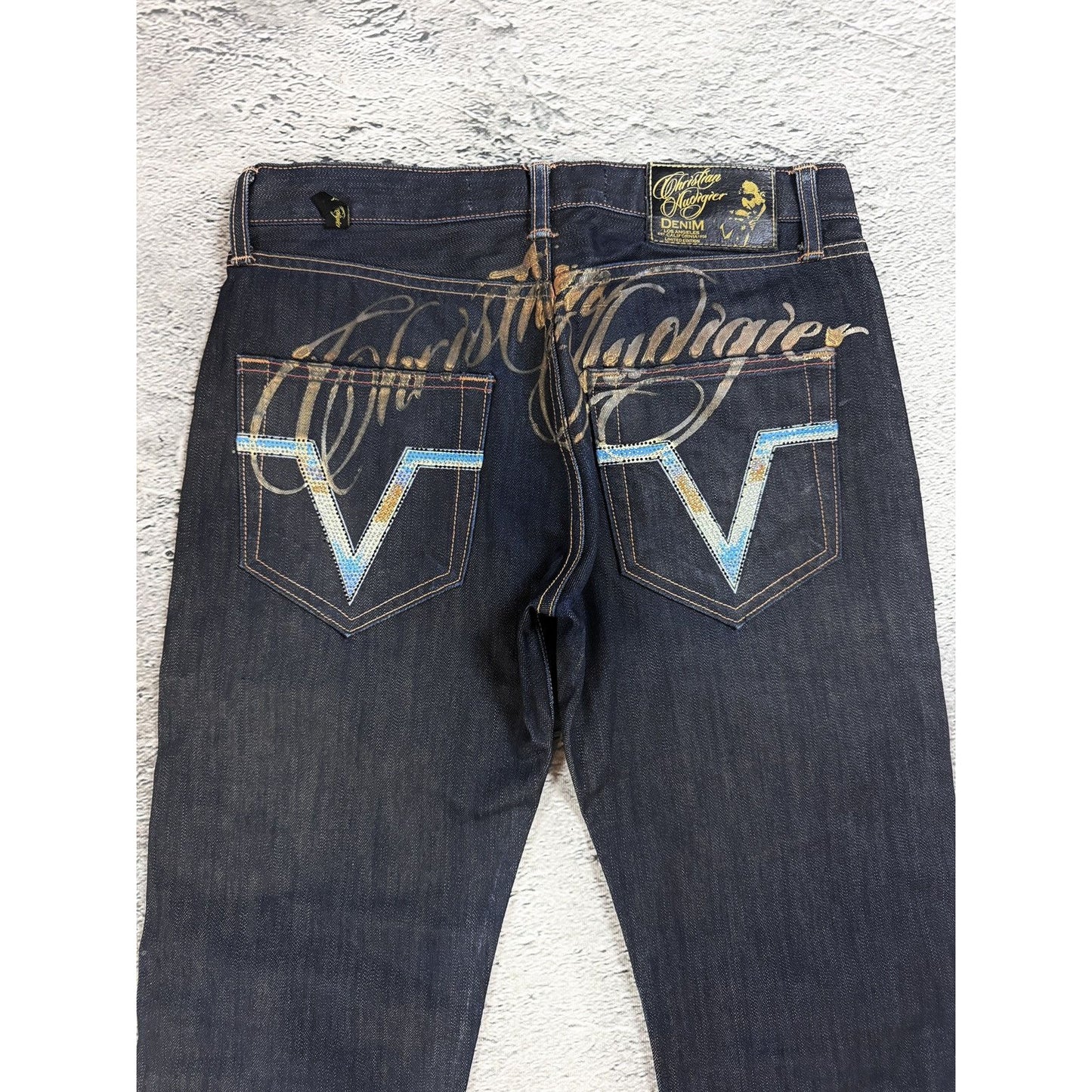 Ed Hardy Christian Audigier vintage jeans big logo pants
