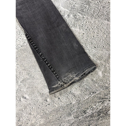 True Religion jeans grey black thick stitching flared Joey