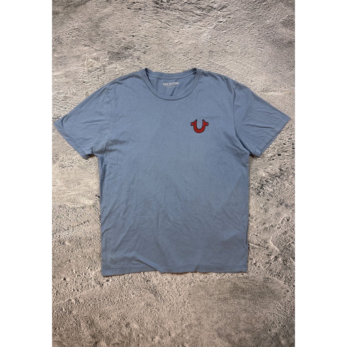 True Religion T-shirt big logo buddha blue red