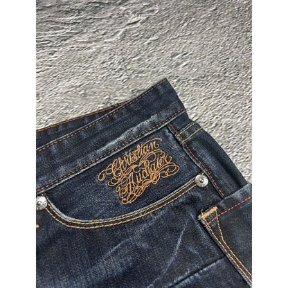 Ed Hardy Christian Audigier vintage jeans big logo pants