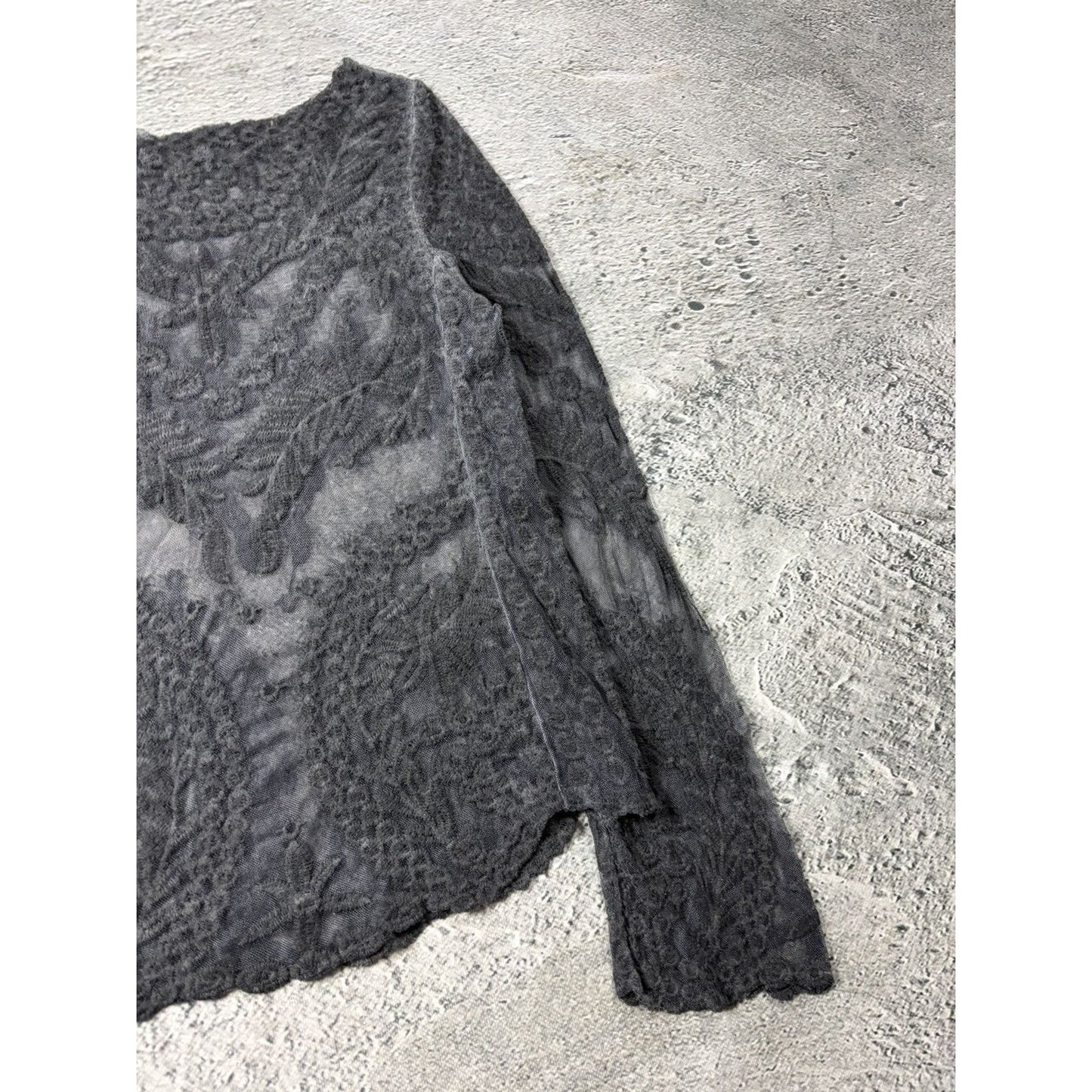 True Religion mesh transparent longsleeve horseshoe