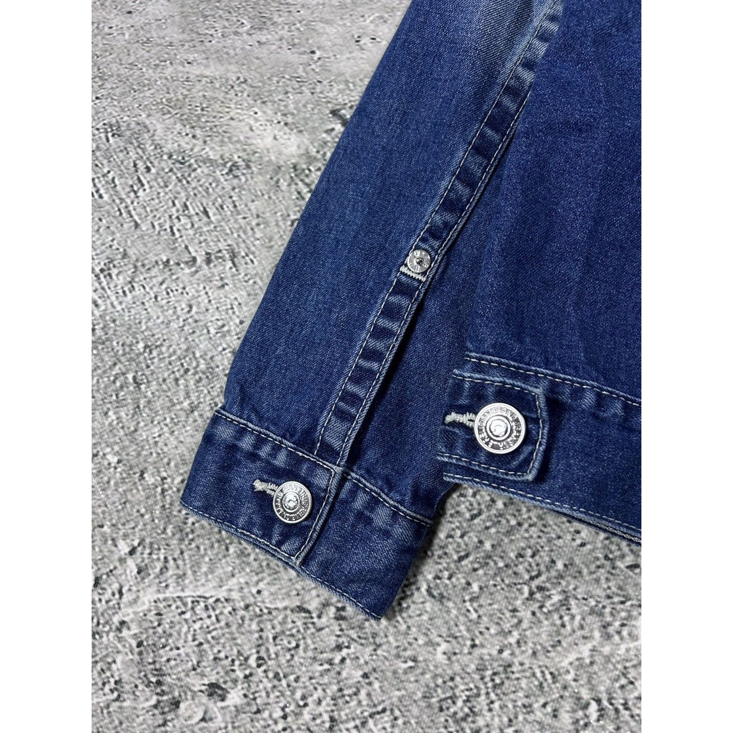 True Religion denim jacket trucker washed blue White