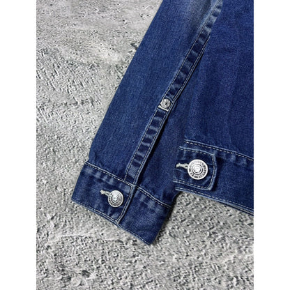 True Religion denim jacket trucker washed blue White