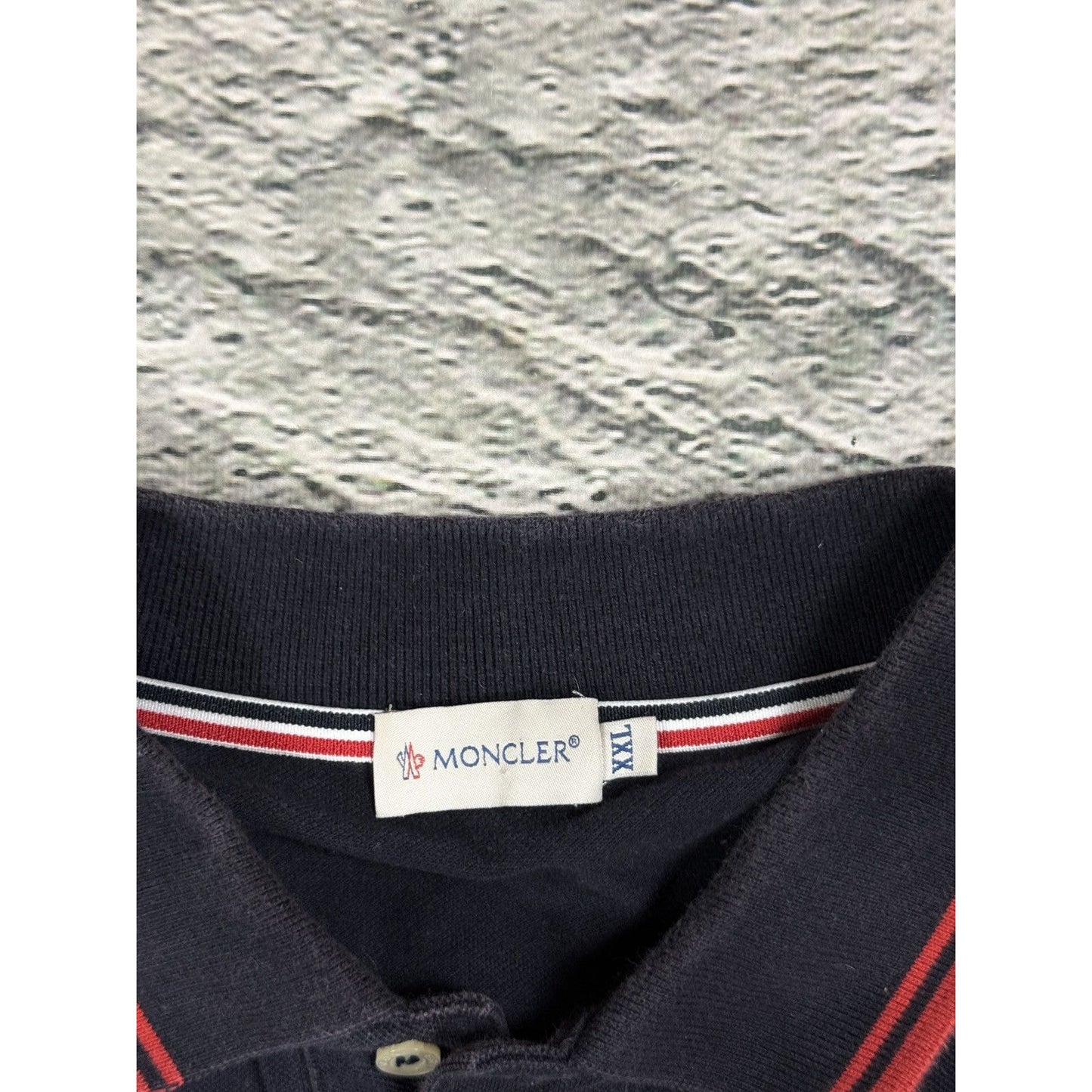 Moncler Polo Shirt navy blue long sleeve T-shirt logo