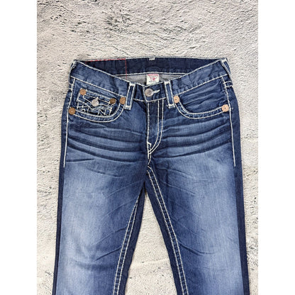 True Religion blue jeans white stitching Y2K Ricky