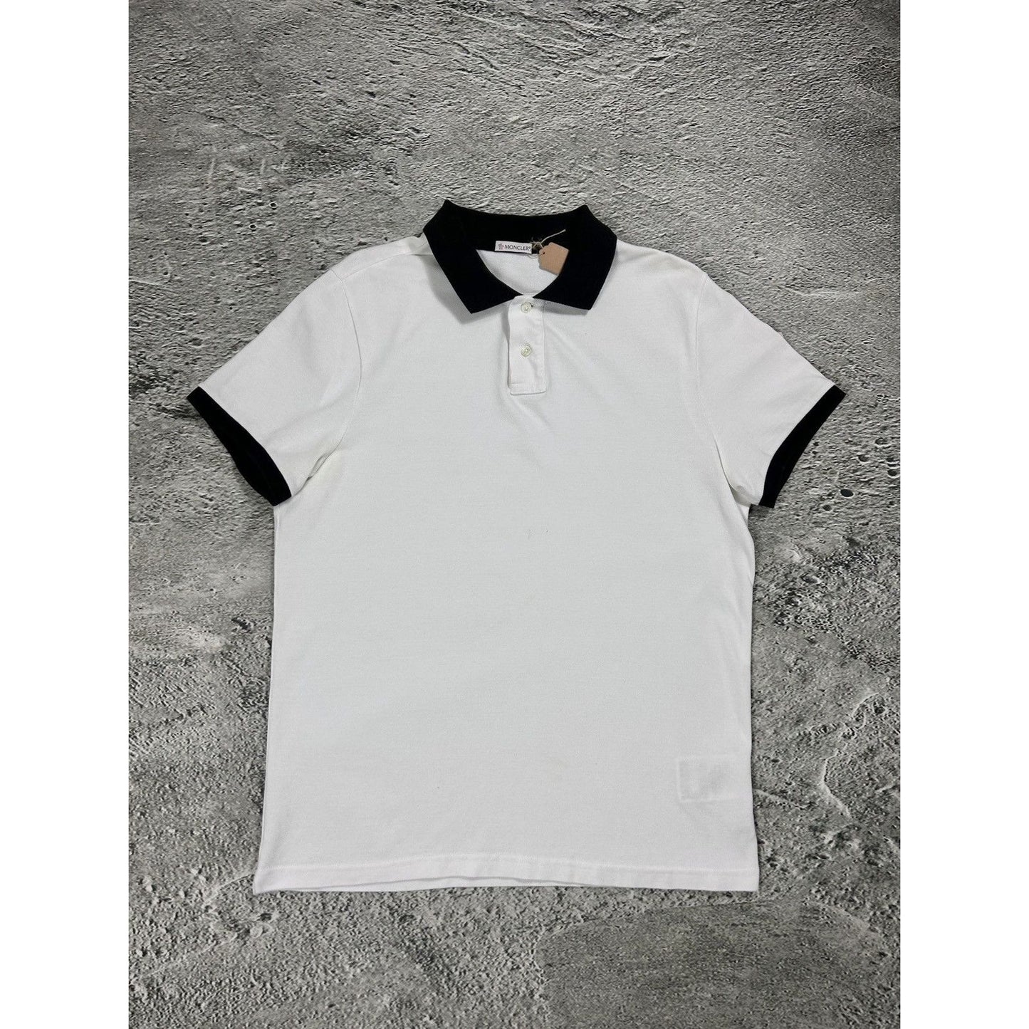 Moncler Polo Shirt White T-shirt small logo on the sleeve