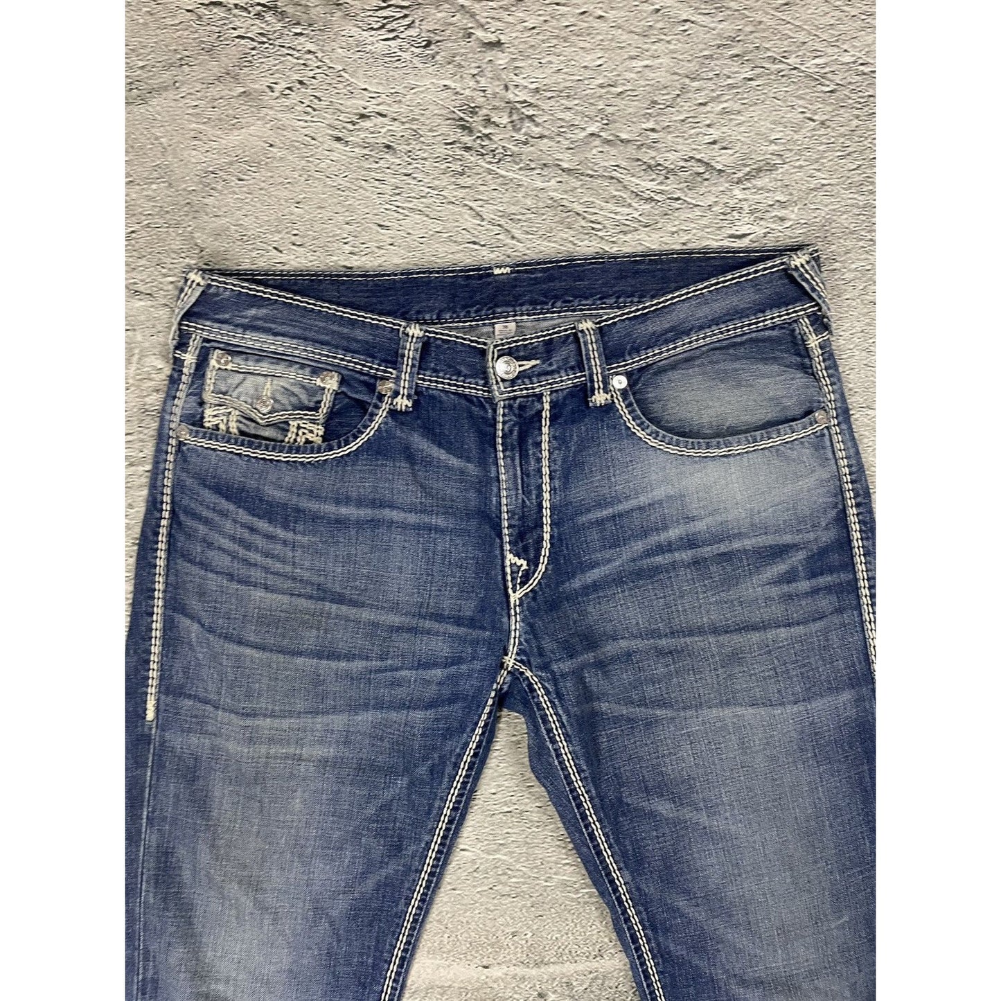 True Religion jeans vintage Straight denim Mega T stitching