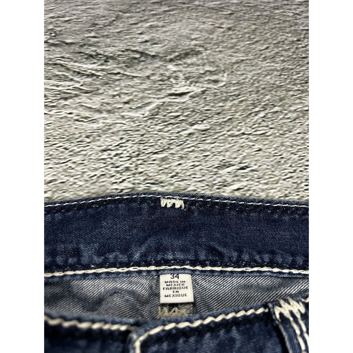 True Religion jeans navy black thick stitching straight