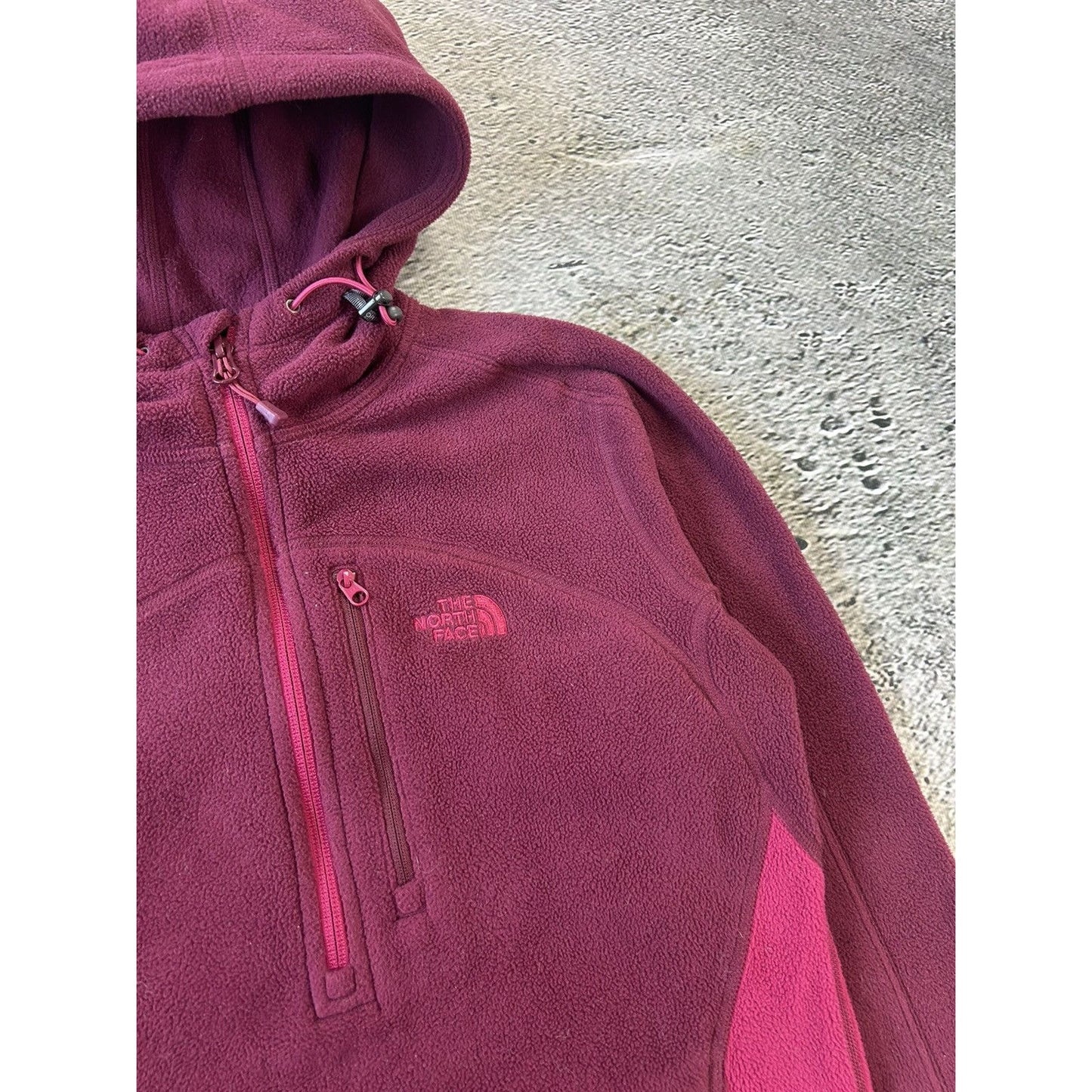 The North Face fleece hoodie vintage pink halfzip