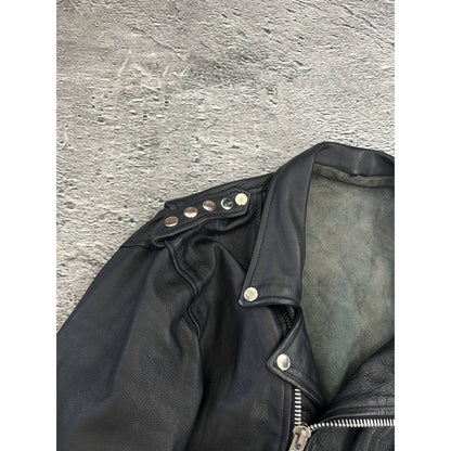 Vintage Leather Jacket Avant Garde Rare Black Studded