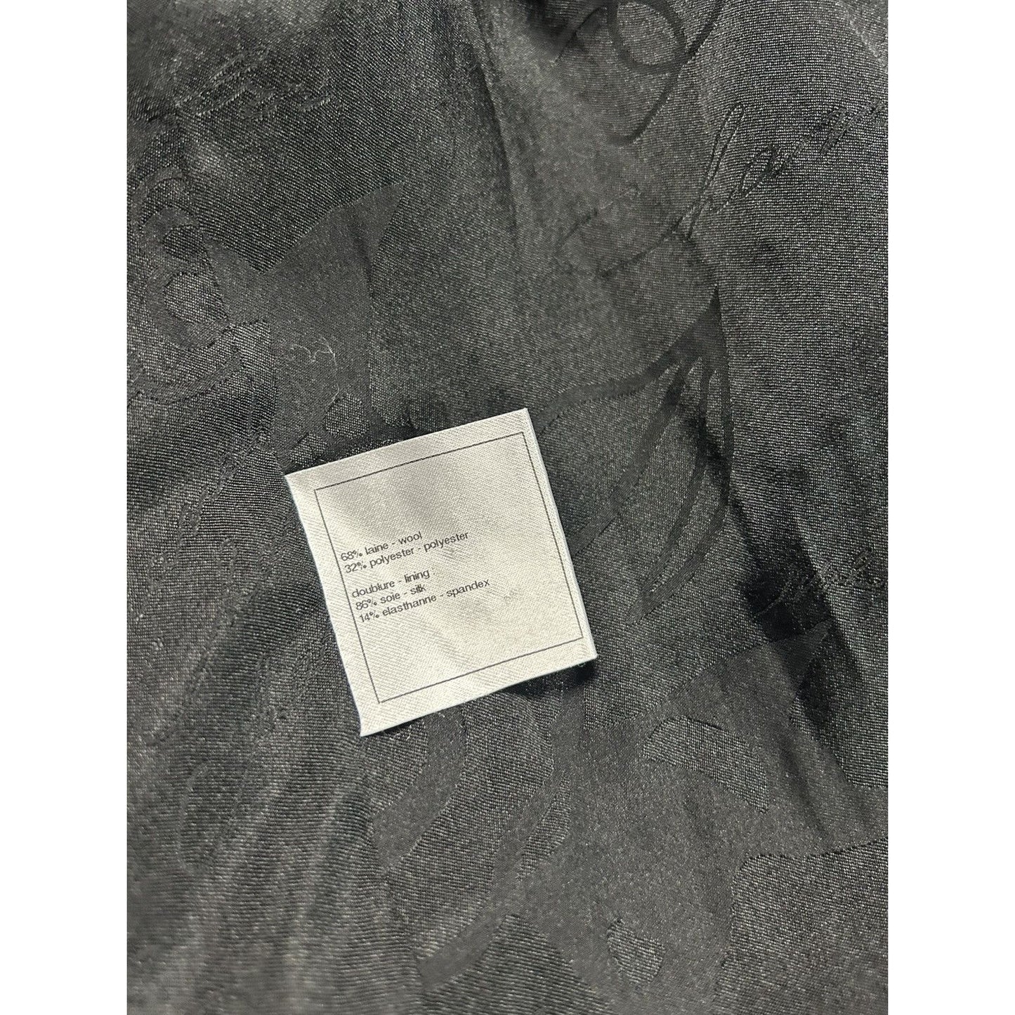 Chanel vintage coat tweed black white furry 2010