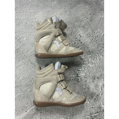 Isabel Marant Leather Sneakers Bekett beige wedge