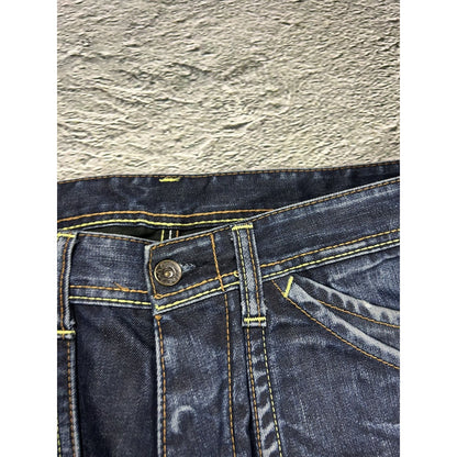 Evisu EU ED jeans vintage denim pants cargo navy blue Y2K
