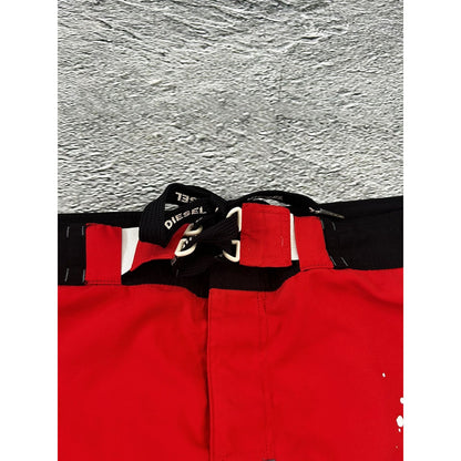 Diesel shorts black Y2K vintage fullprint graffiti surf red