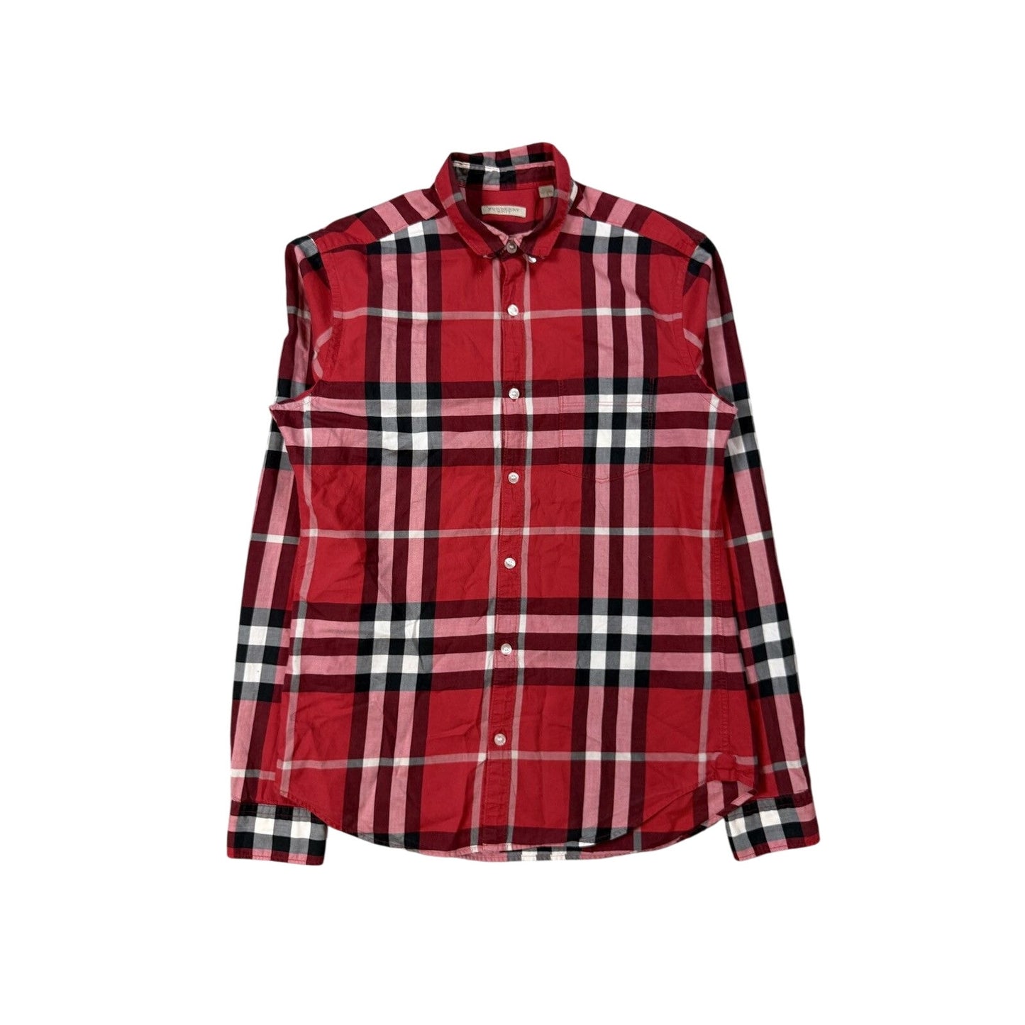 Burberry Brit Red Nova check monogram long sleeve shirt