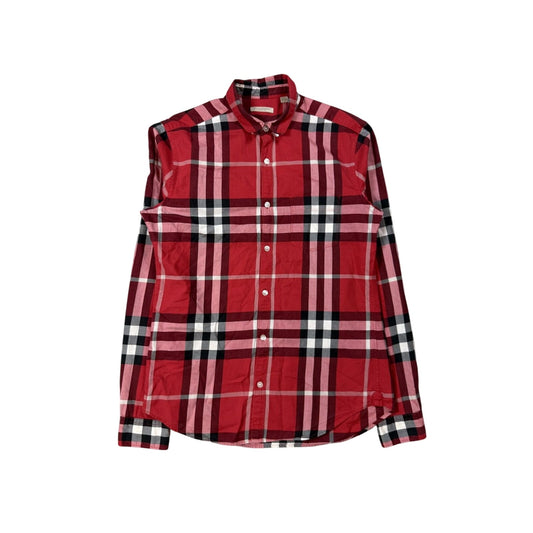 Burberry Brit Red Nova check monogram long sleeve shirt