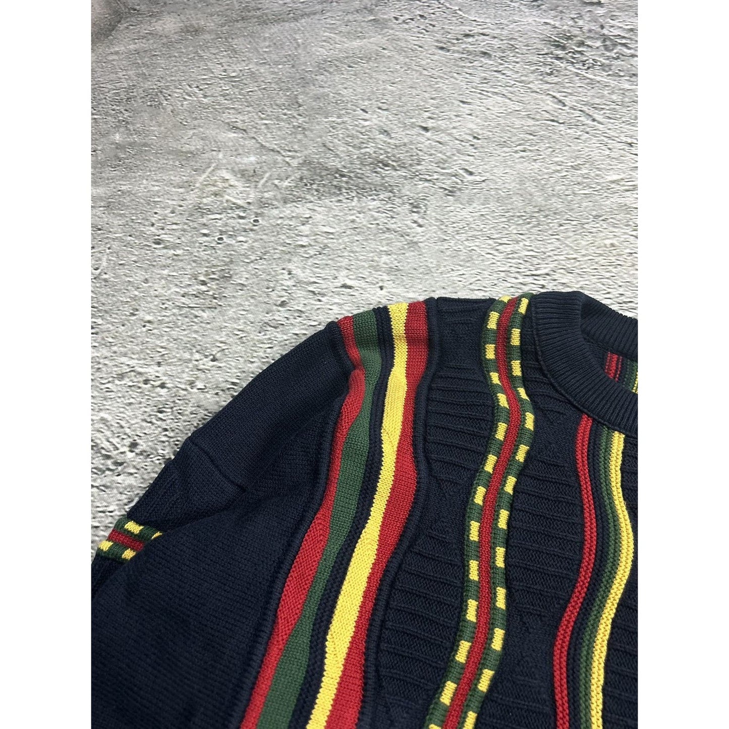 Lacoste sweater multicolor vintage coogi style cable knit