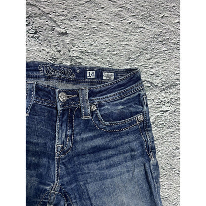 Miss Me flared bootcut white stitching denim vintage y2k