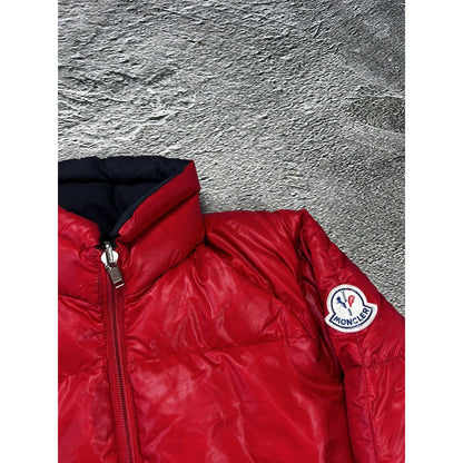 Moncler puffer jacket reversible vintage down red navy